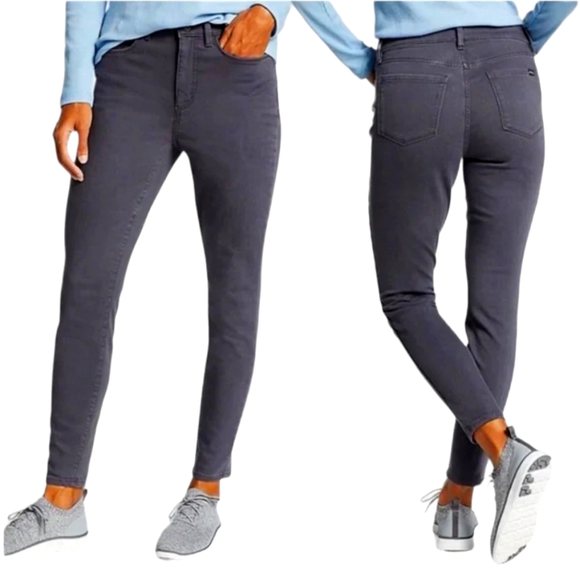 Eddie Bauer Denim - Eddie Bauer  Grey Elysian Slightly-Curvy High-Rise Slim Straight  Pant